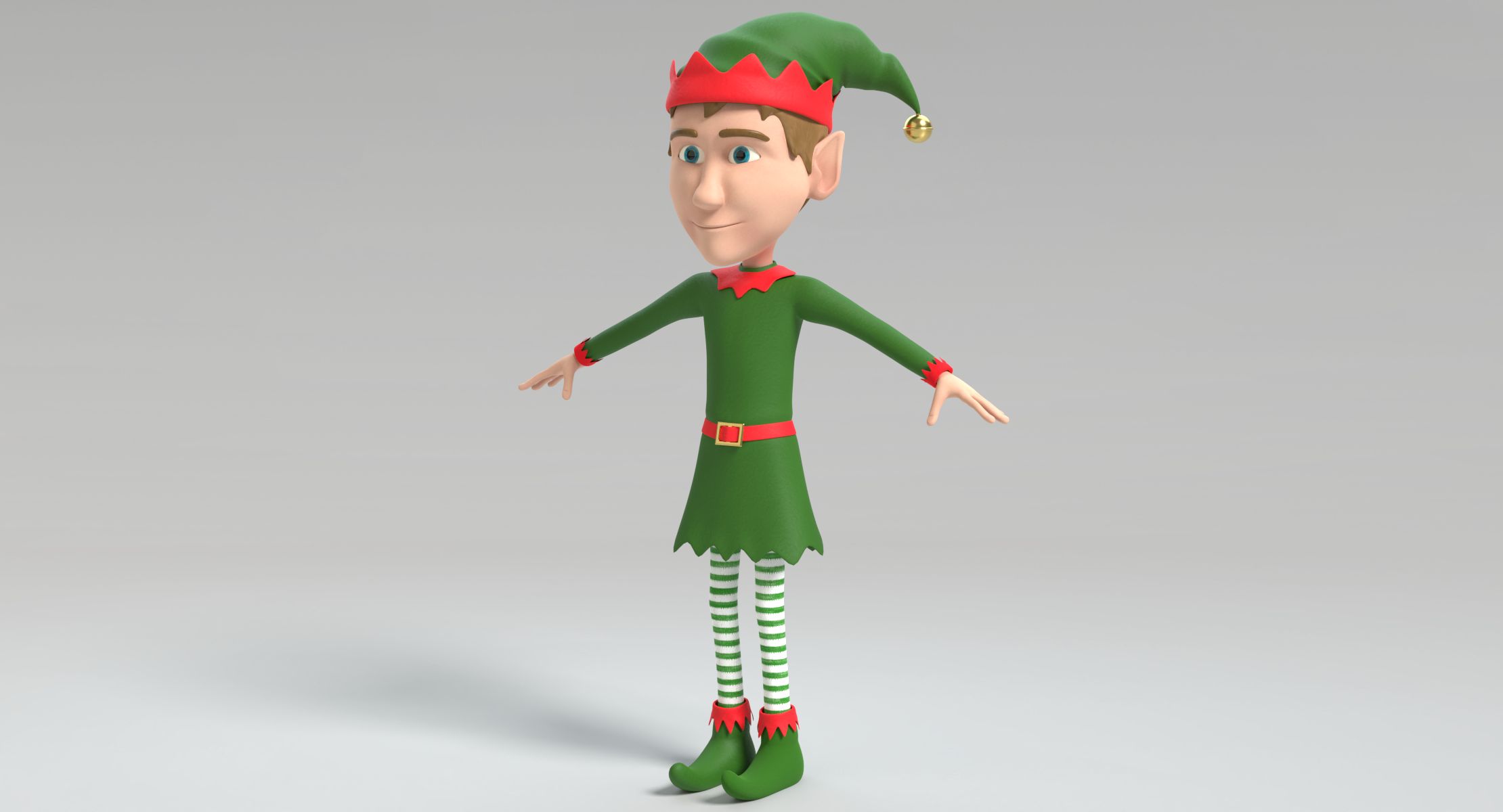 Duende de Natal 2 royalty-free 3d model - Preview no. 3