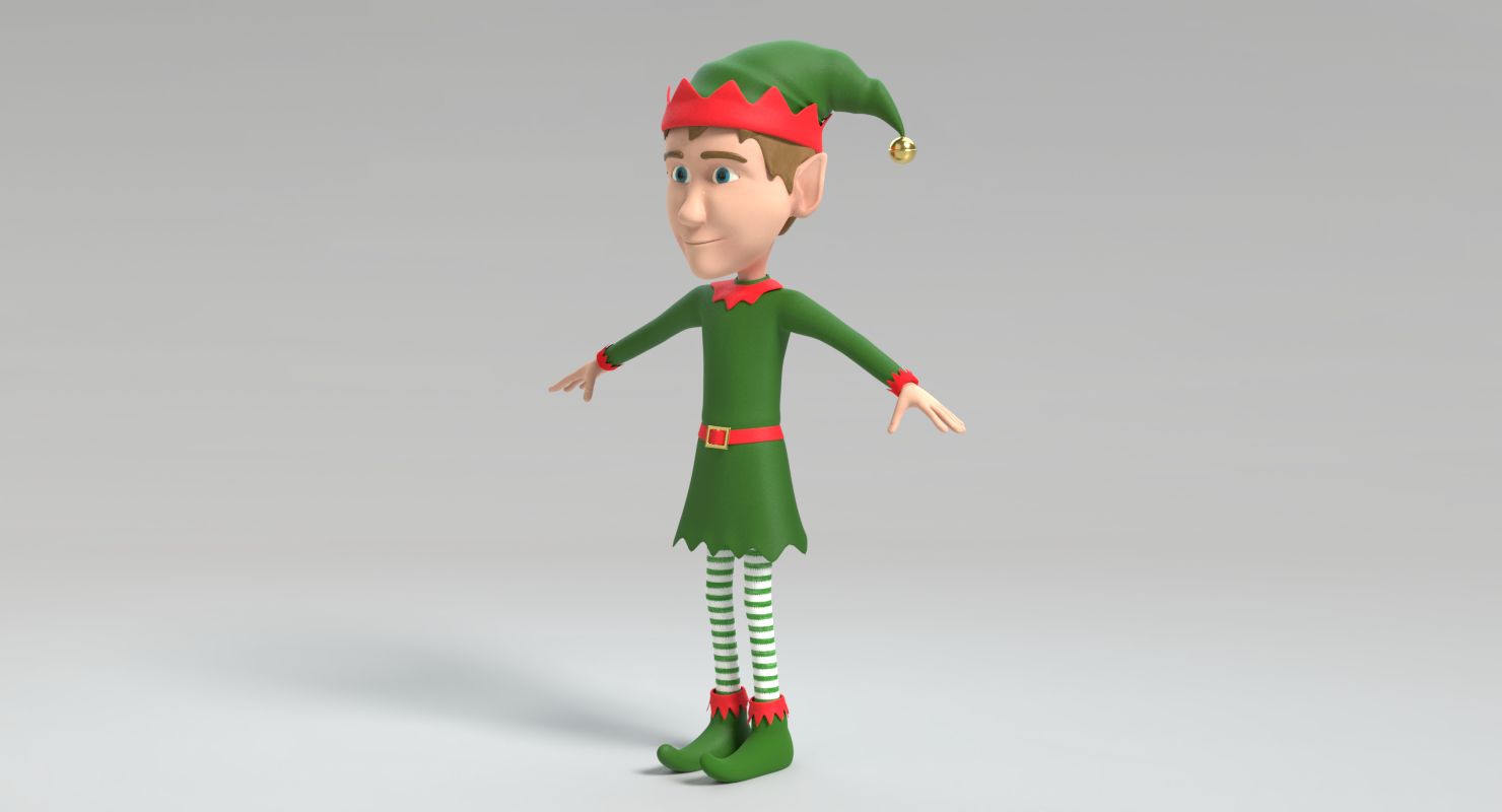 Duende de Natal 2 royalty-free 3d model - Preview no. 10