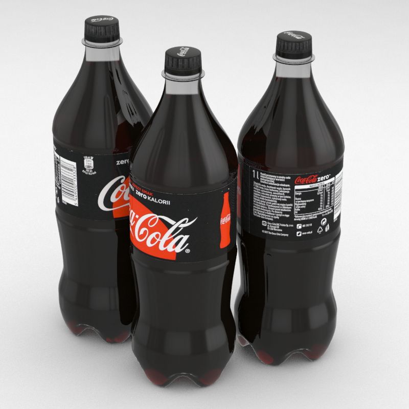 Beverage Bottle Coca-Cola Zero 1L 3d model