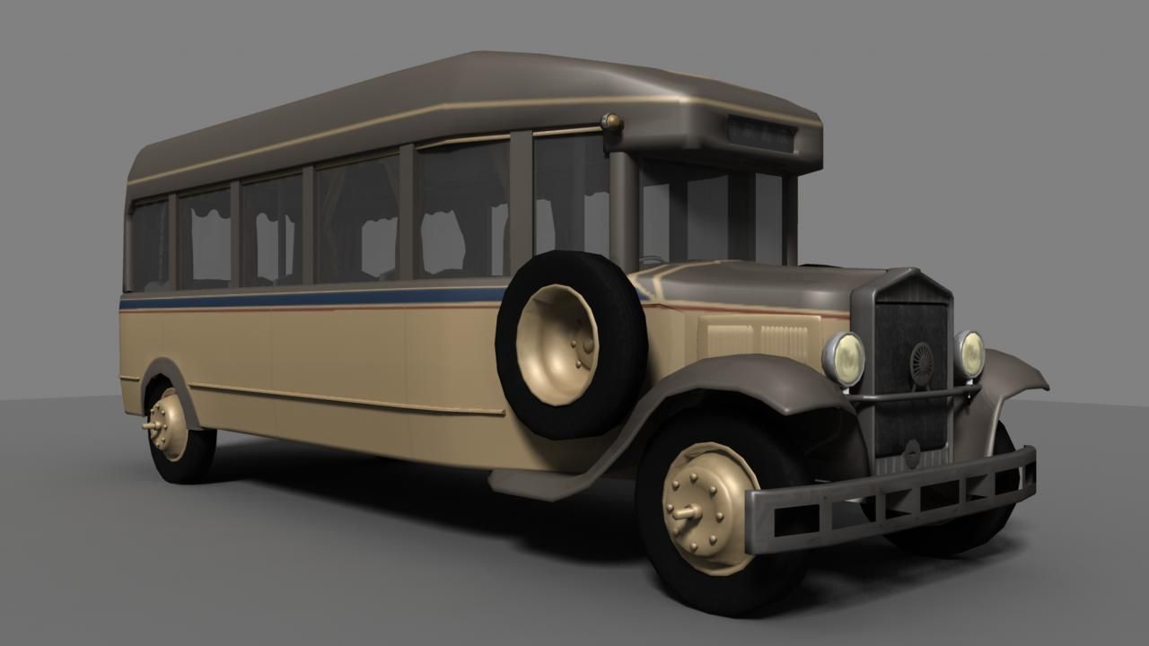 Japanese Classic Bus 3d model