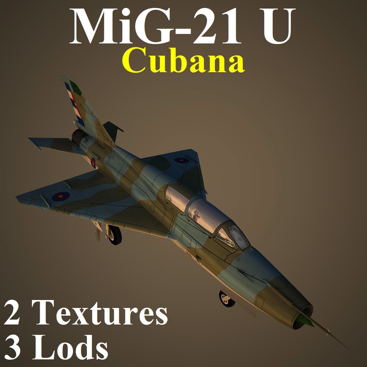 MIG21U古巴 3d model