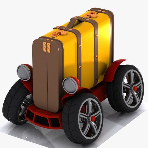 Toon Bagage Car 3d model