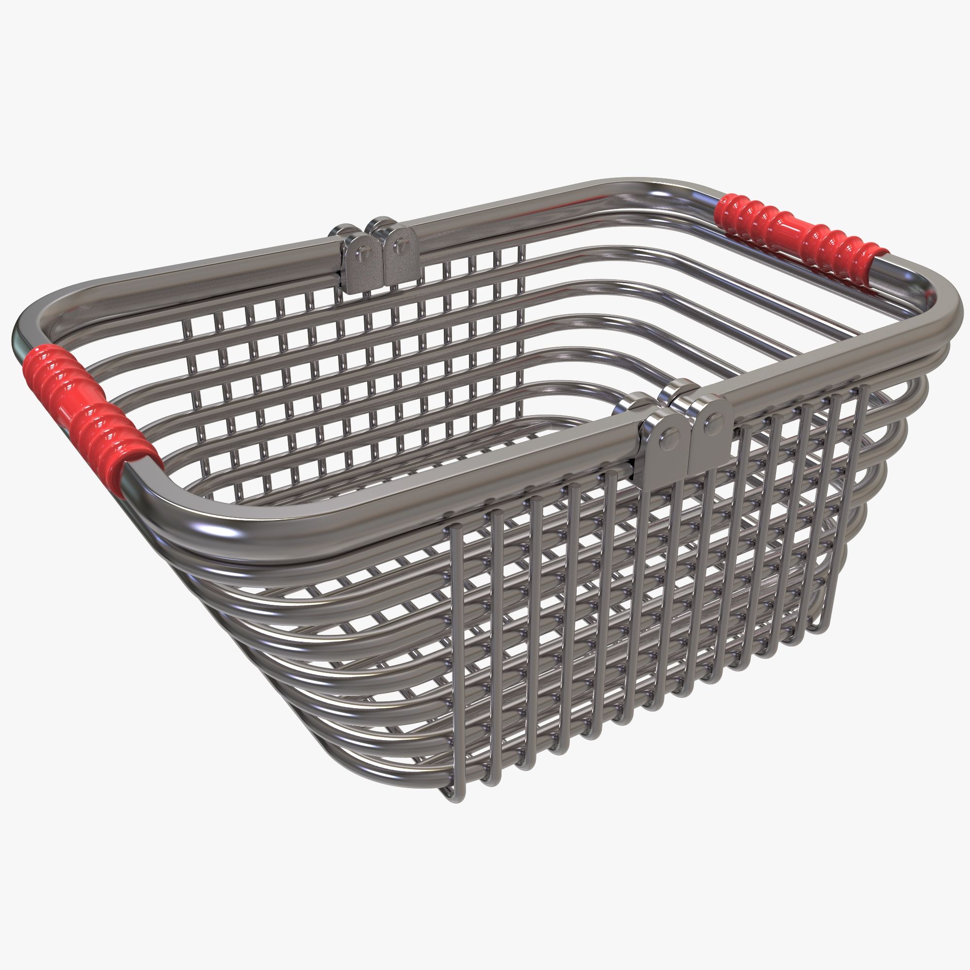 Shopping Silver Wire Basket 3d model