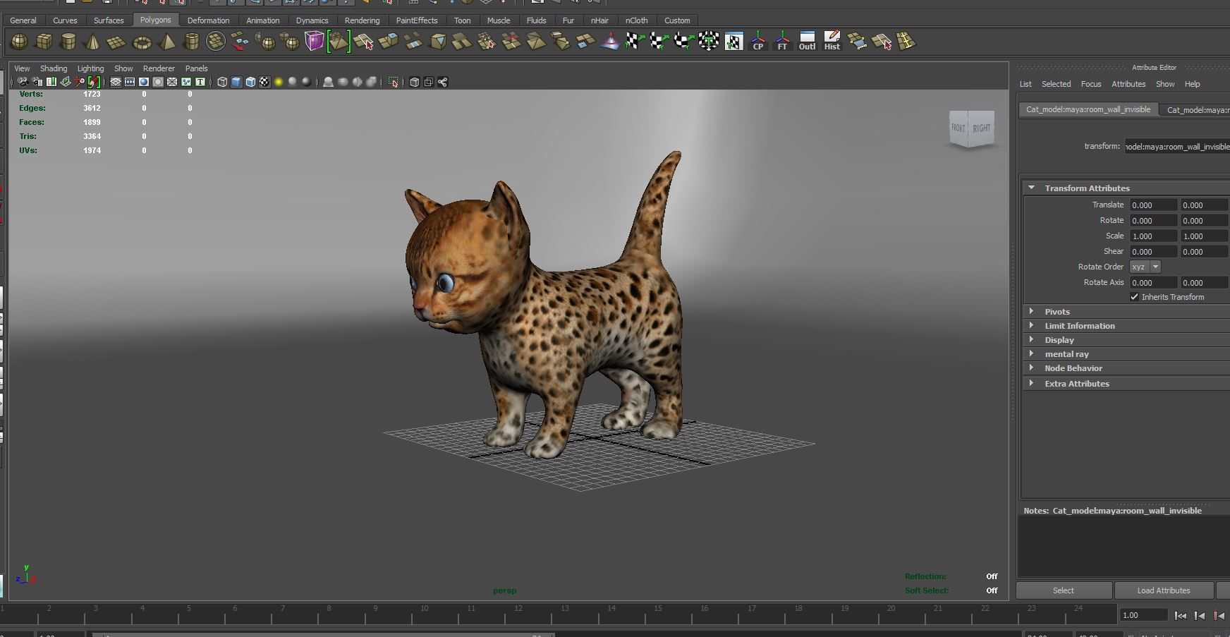 猫子猫 royalty-free 3d model - Preview no. 6