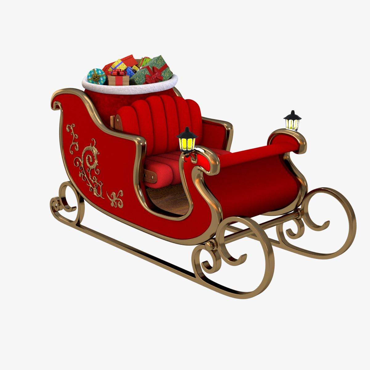 Slitta di Babbo Natale 3d model