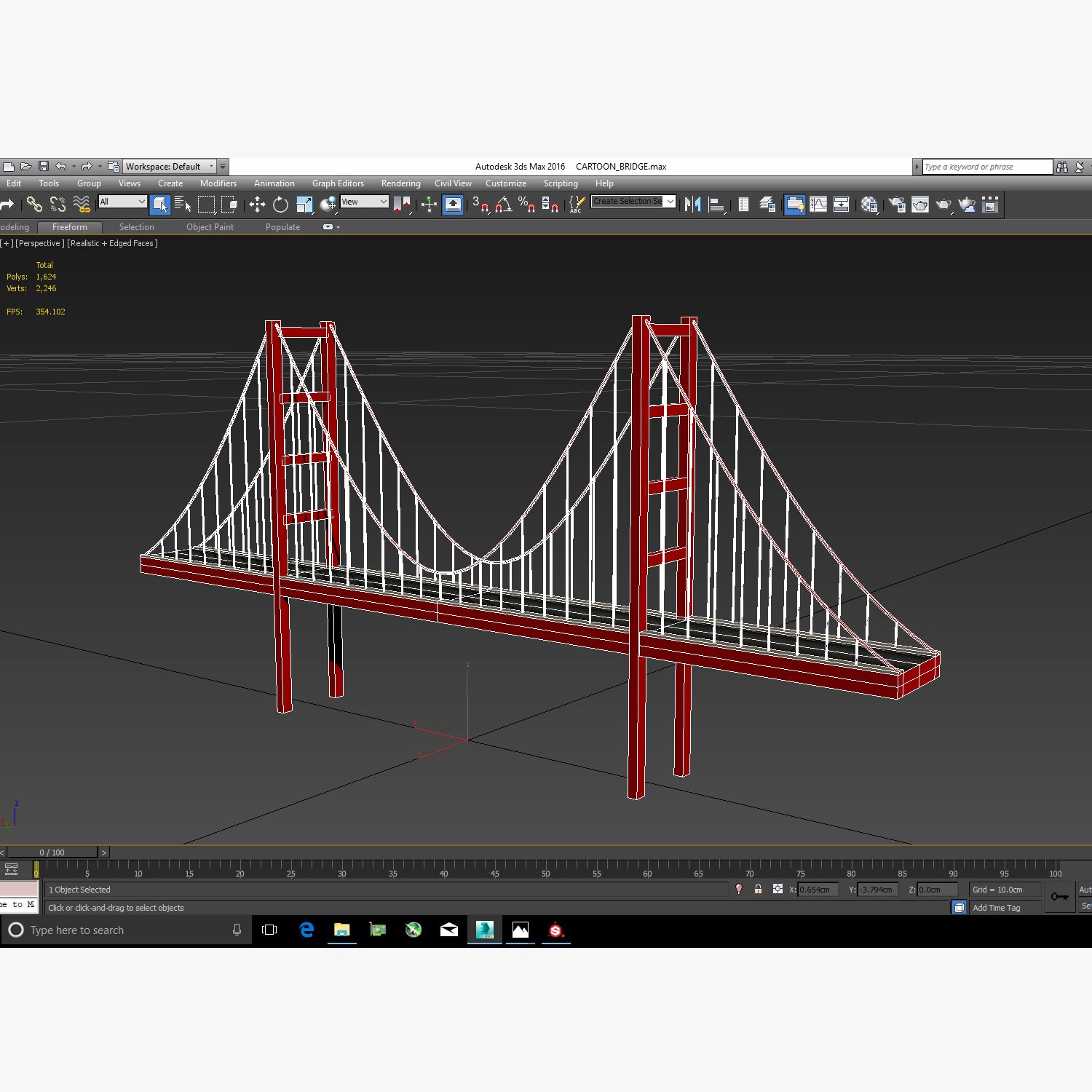 Puente de dibujos animados royalty-free modelo 3d - Preview no. 9