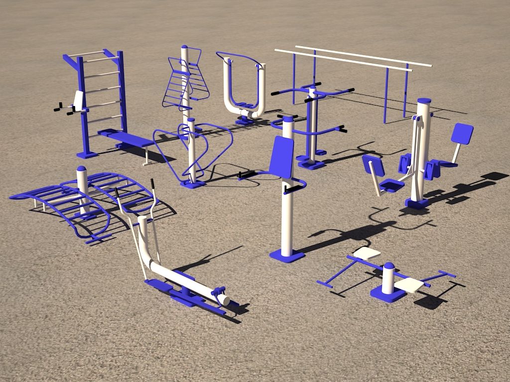 Gymnase en plein air 3d model