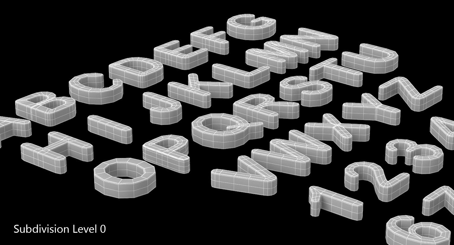 Buchstaben und Zahlen royalty-free 3d model - Preview no. 12