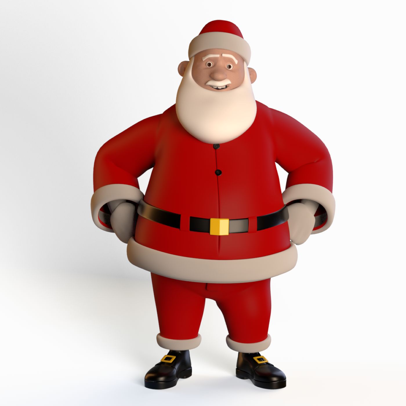 Cartoon Santa rigged 3d model