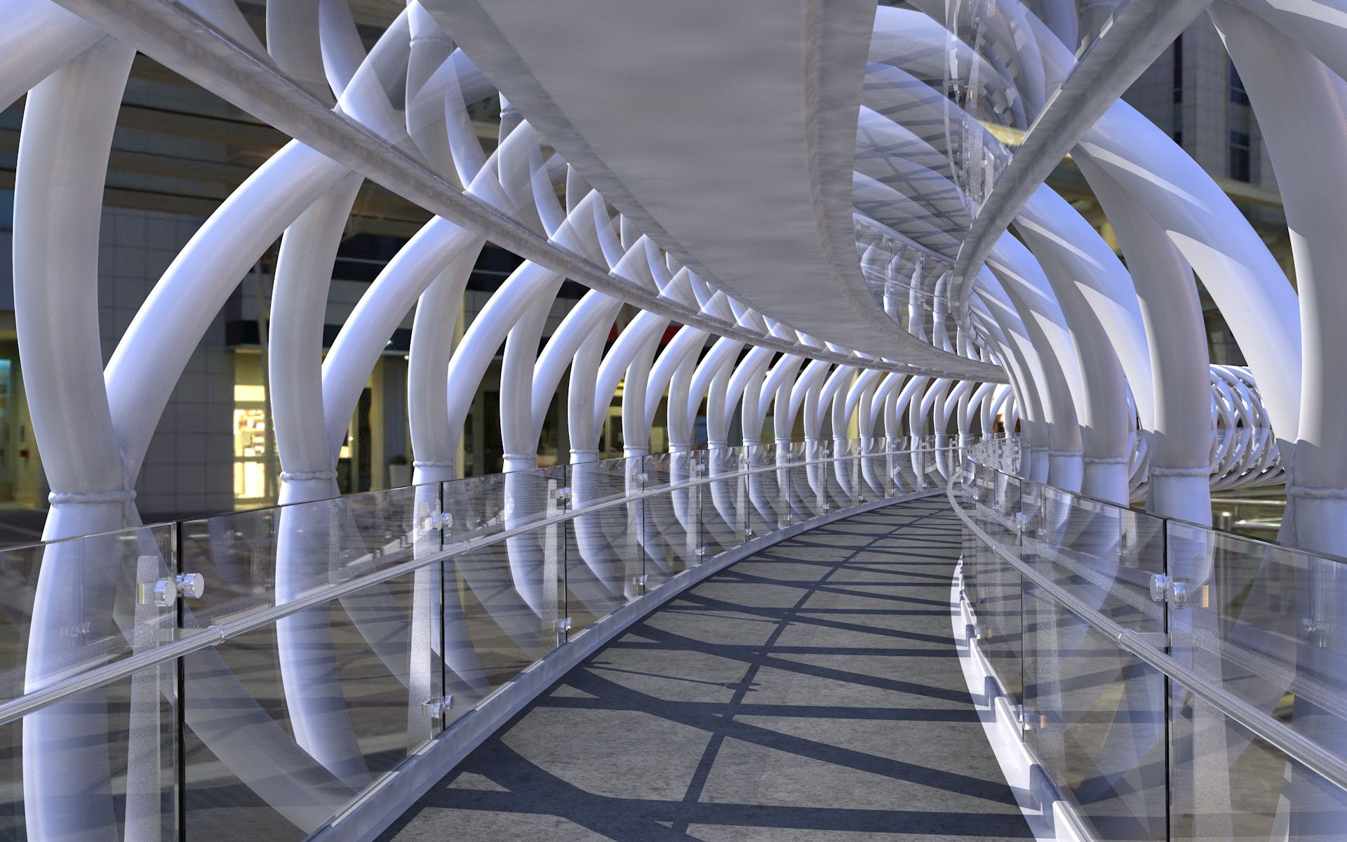 Puente peatonal moderno modelo 3d