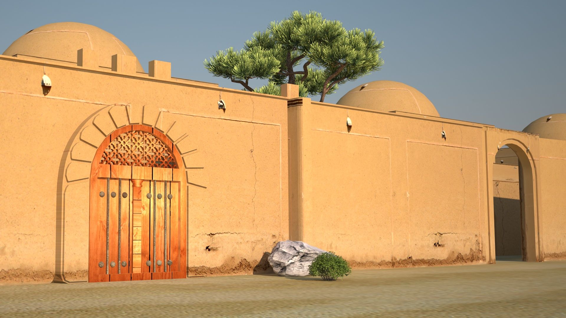 oud huis arabisch royalty-free 3d model - Preview no. 4