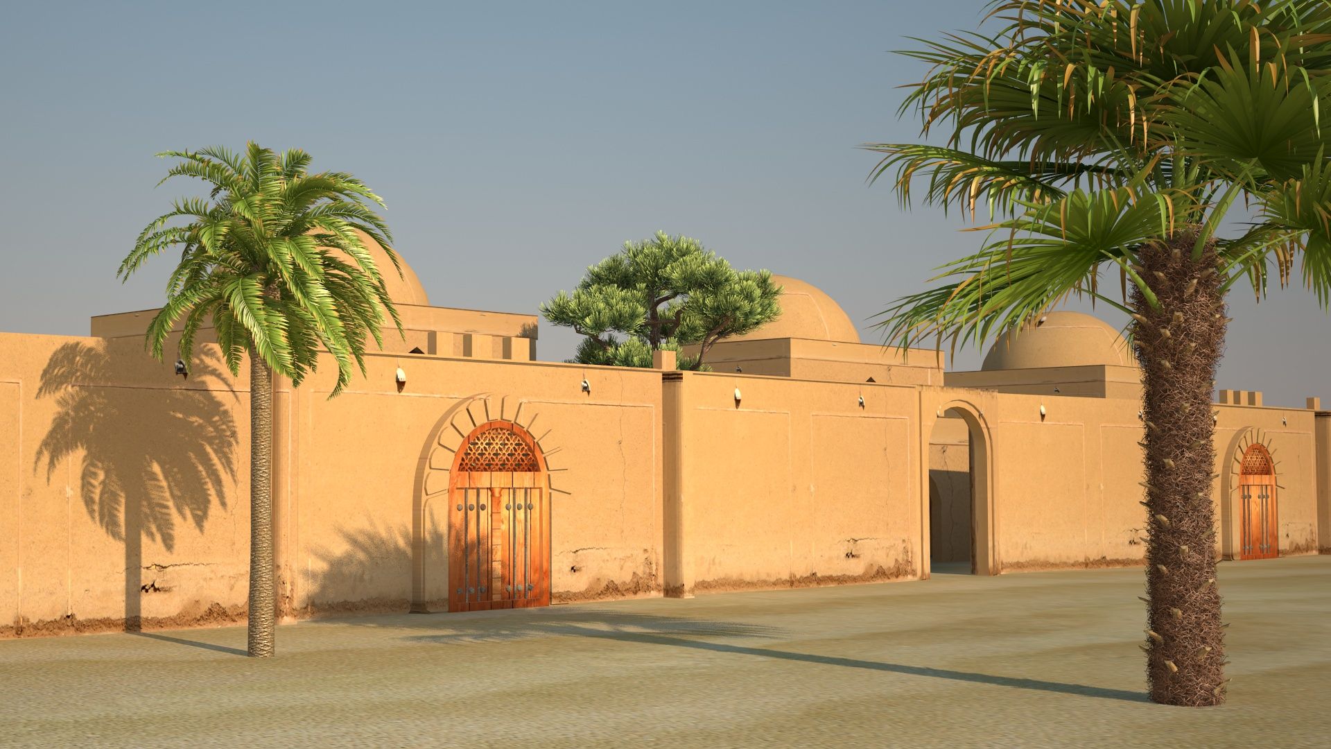 oud huis arabisch royalty-free 3d model - Preview no. 5