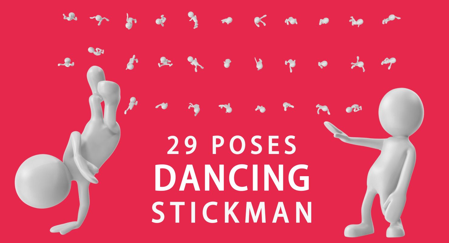 Dancing Stickman People Poses 3d model