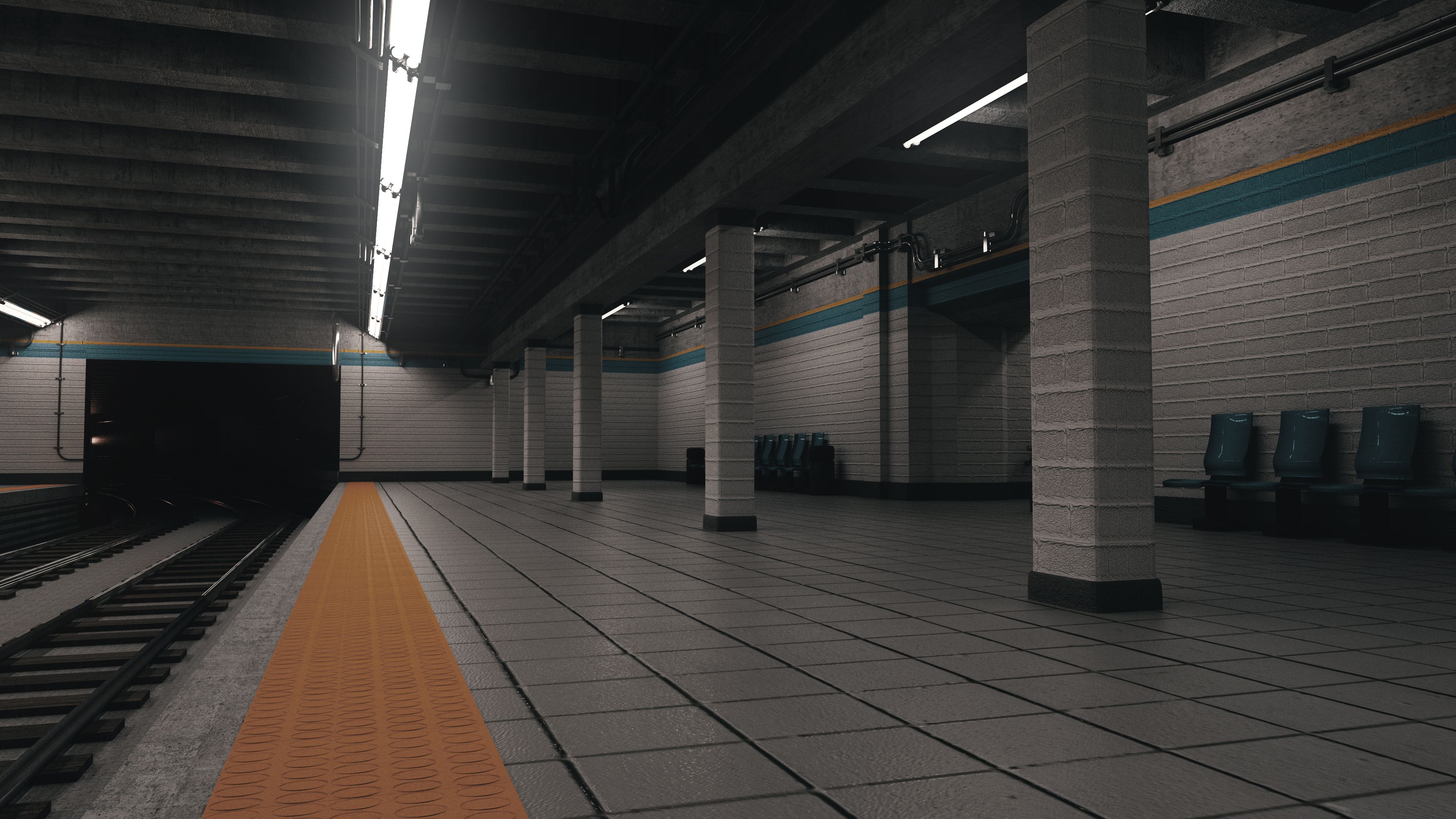 Subway Station Scene 3d model