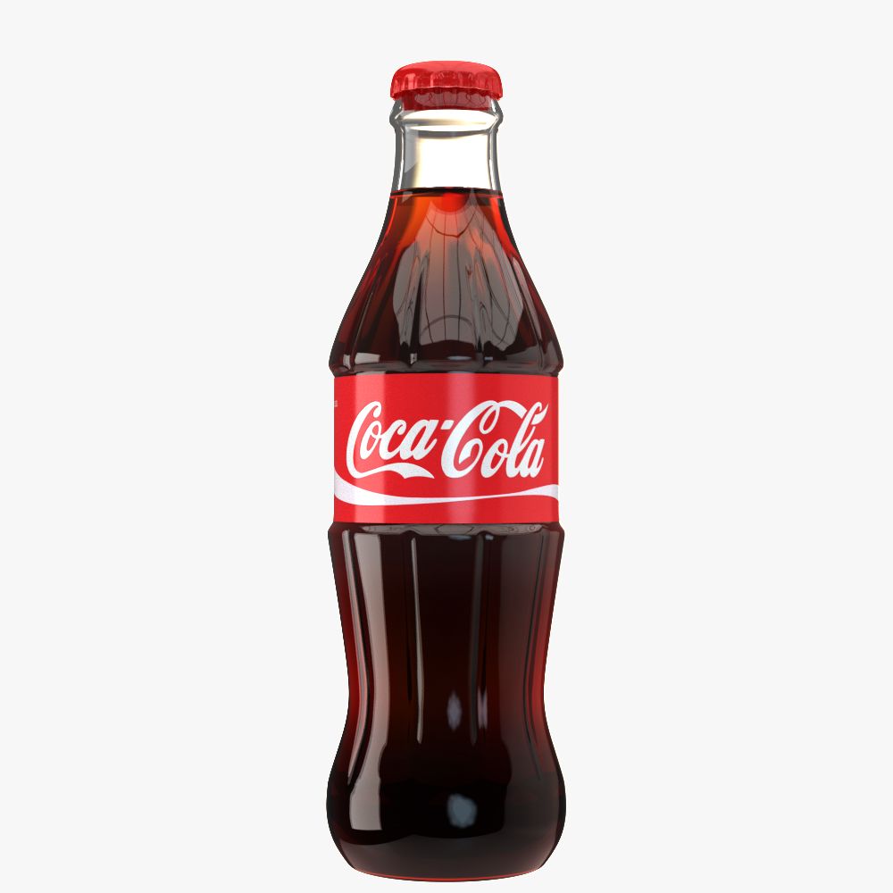 Coca Cola Drink Стеклянная бутылка 3d model