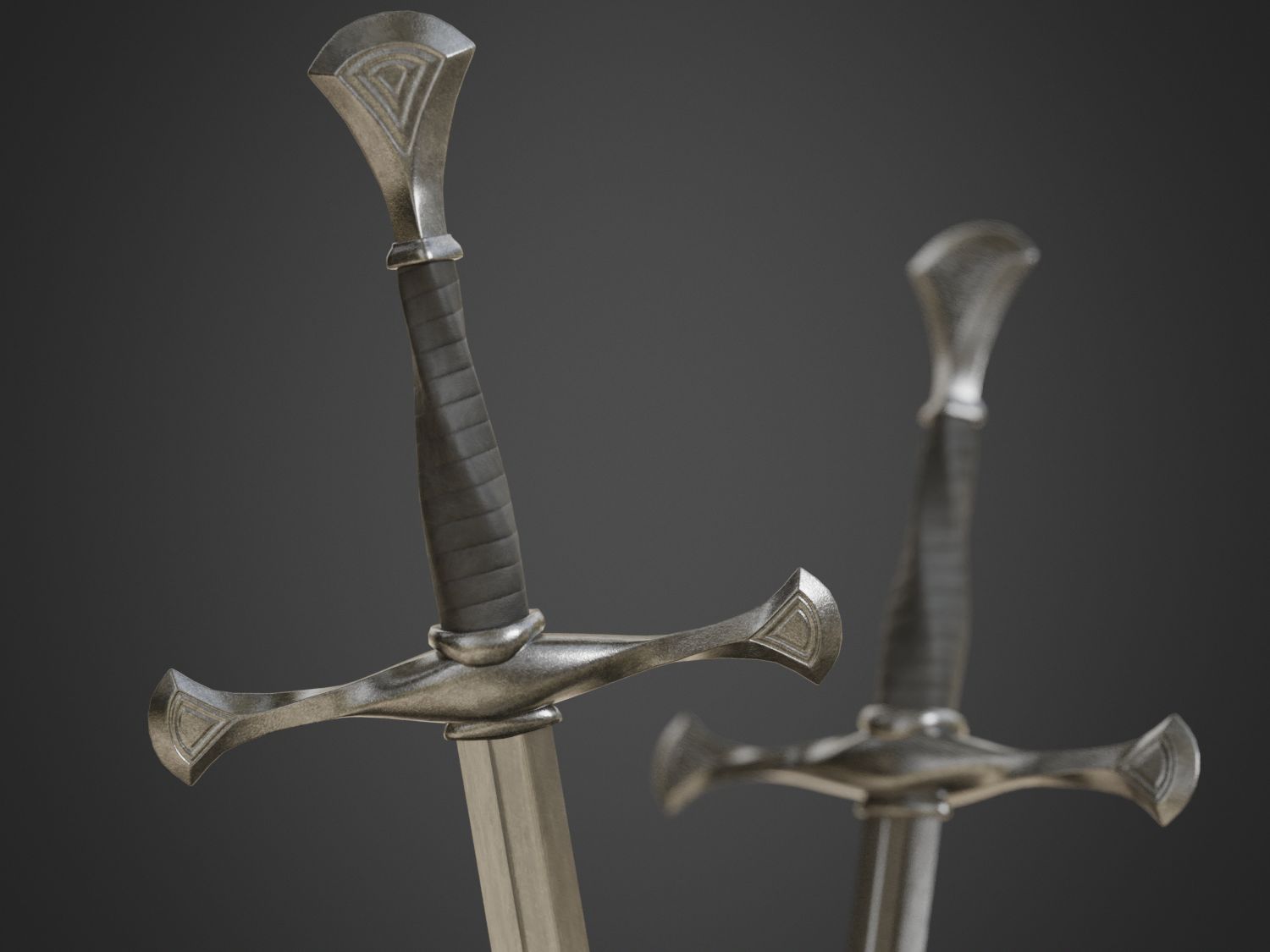 Espada Longa Medieval 3d model