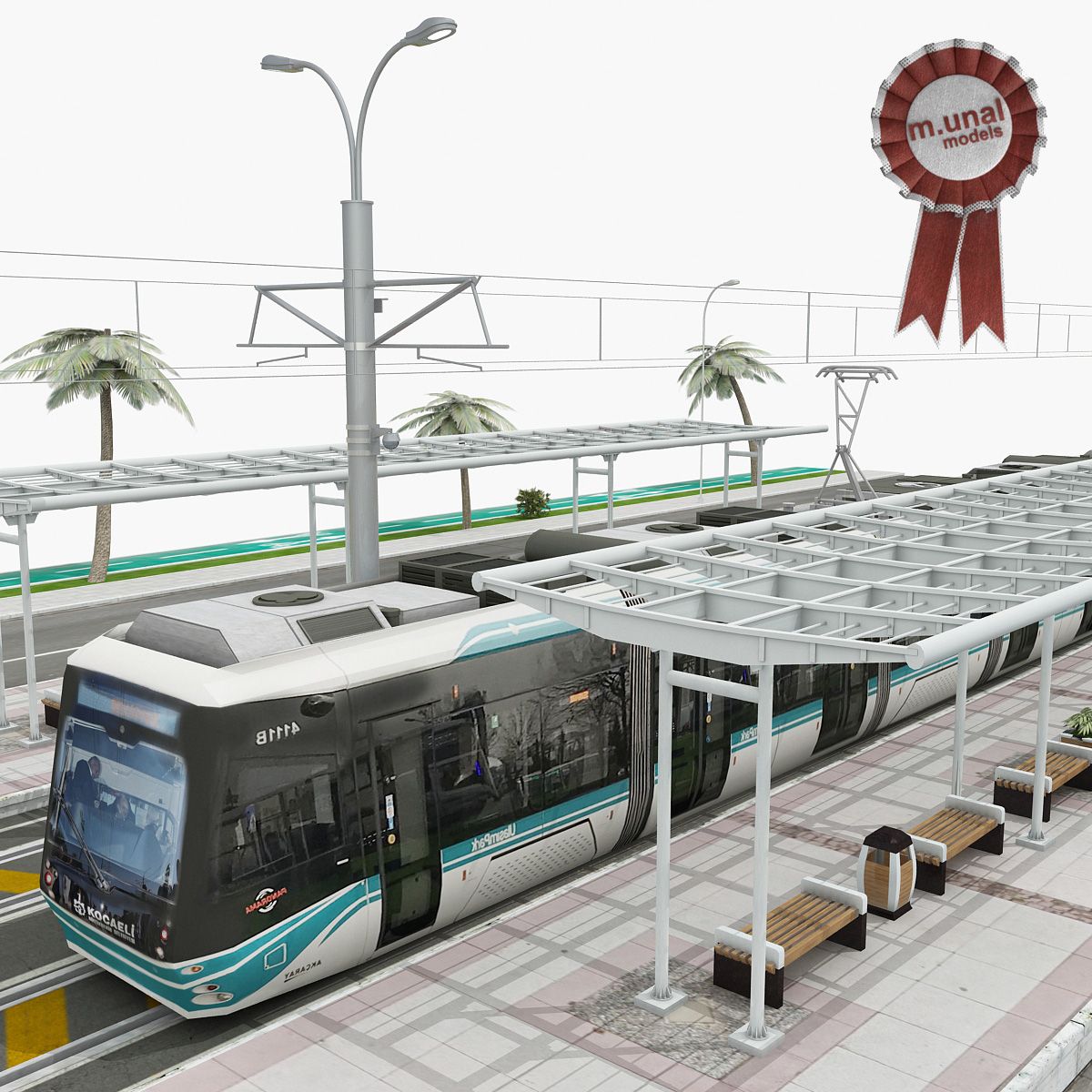 Tram e tram 3d model