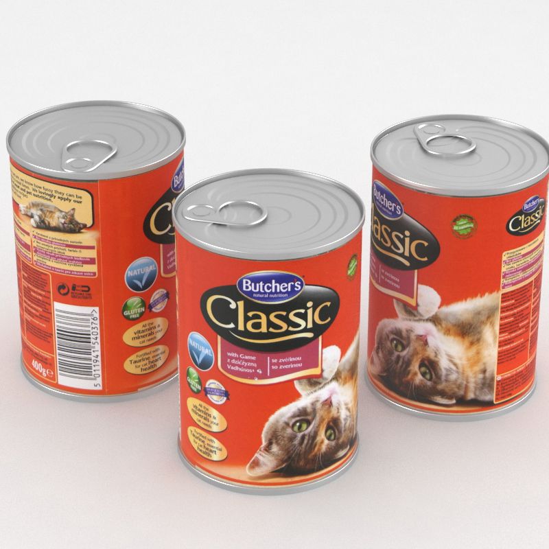 Butchers Classic with Game Cat Food Can 400g 3d model