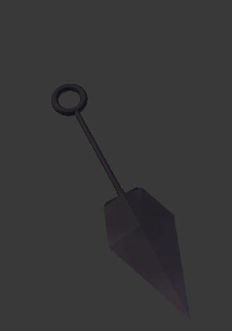 Mes (kunai, zwart) 3d model