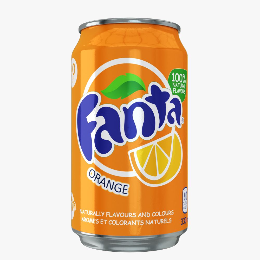 Fanta Drink Aluminium Can 3d model