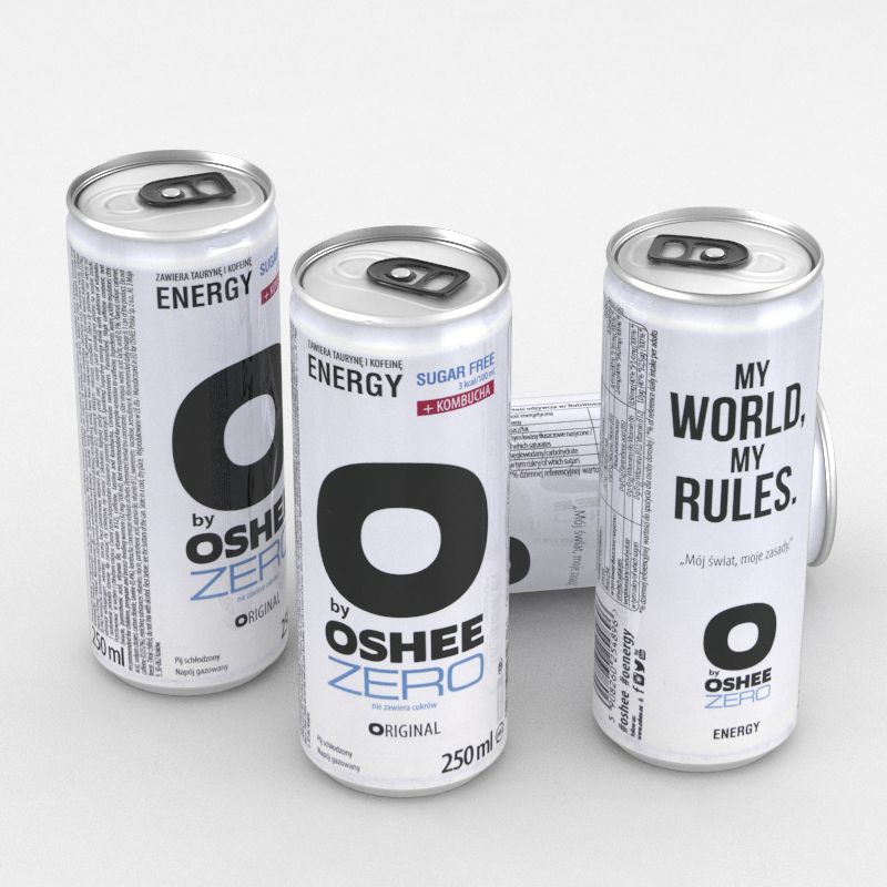 Boisson Can Oshee Zero Energy Drink 250ml 3d model