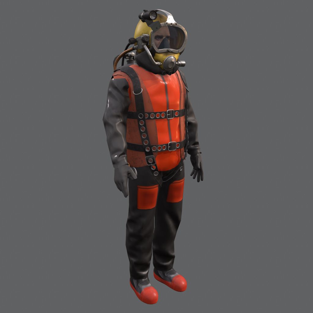 Commercial diver 3d model