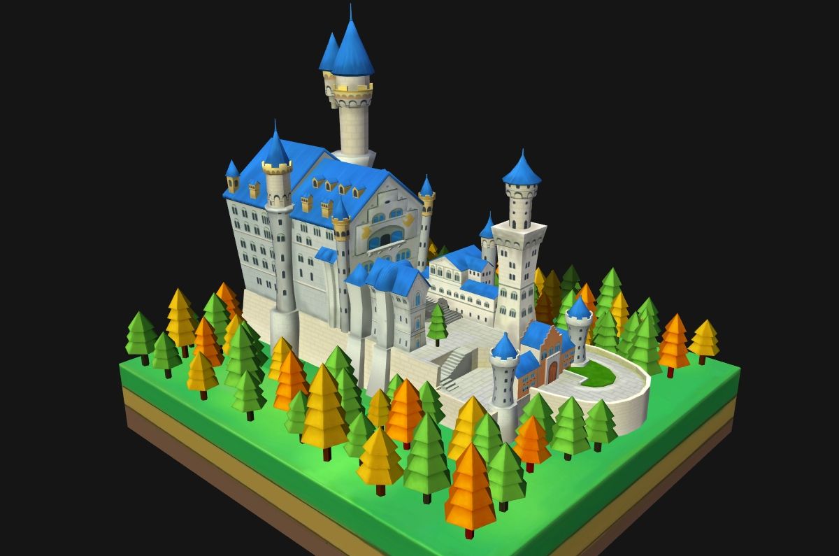 Castello di Neuschwanstein di architettura del mondo 3d model