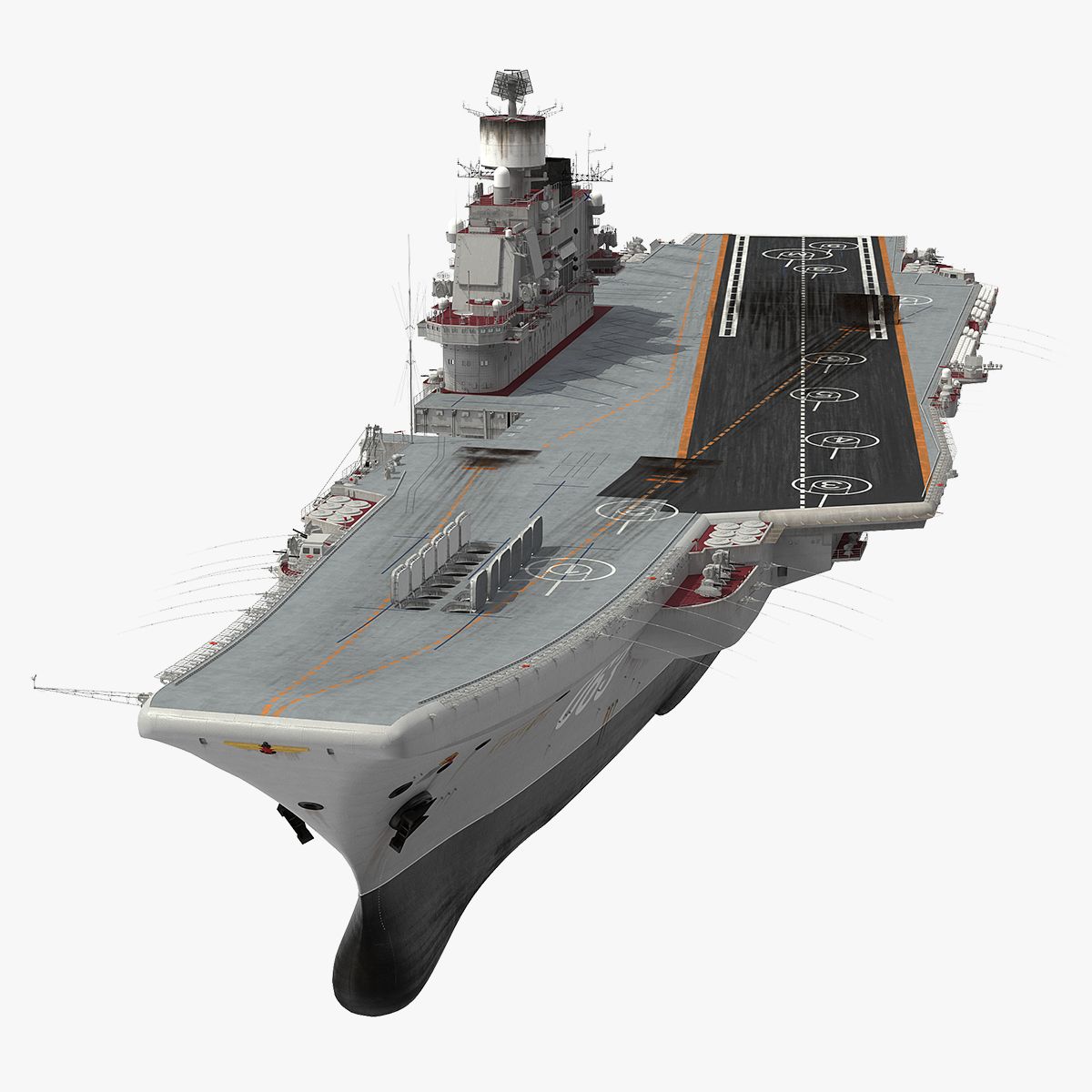 Admiral Kuznetsov Aircraft Carrier Rigged 3d model