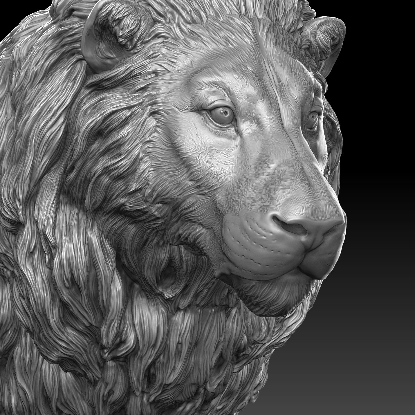 Lion Head Realistic 3d model