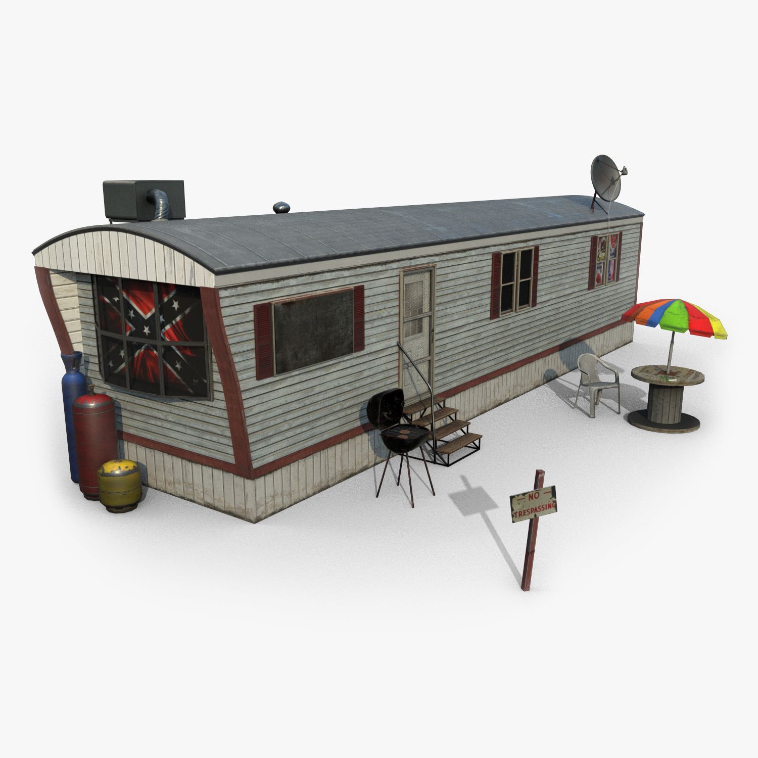 Casa móvil Trailor Low poly modelo 3d