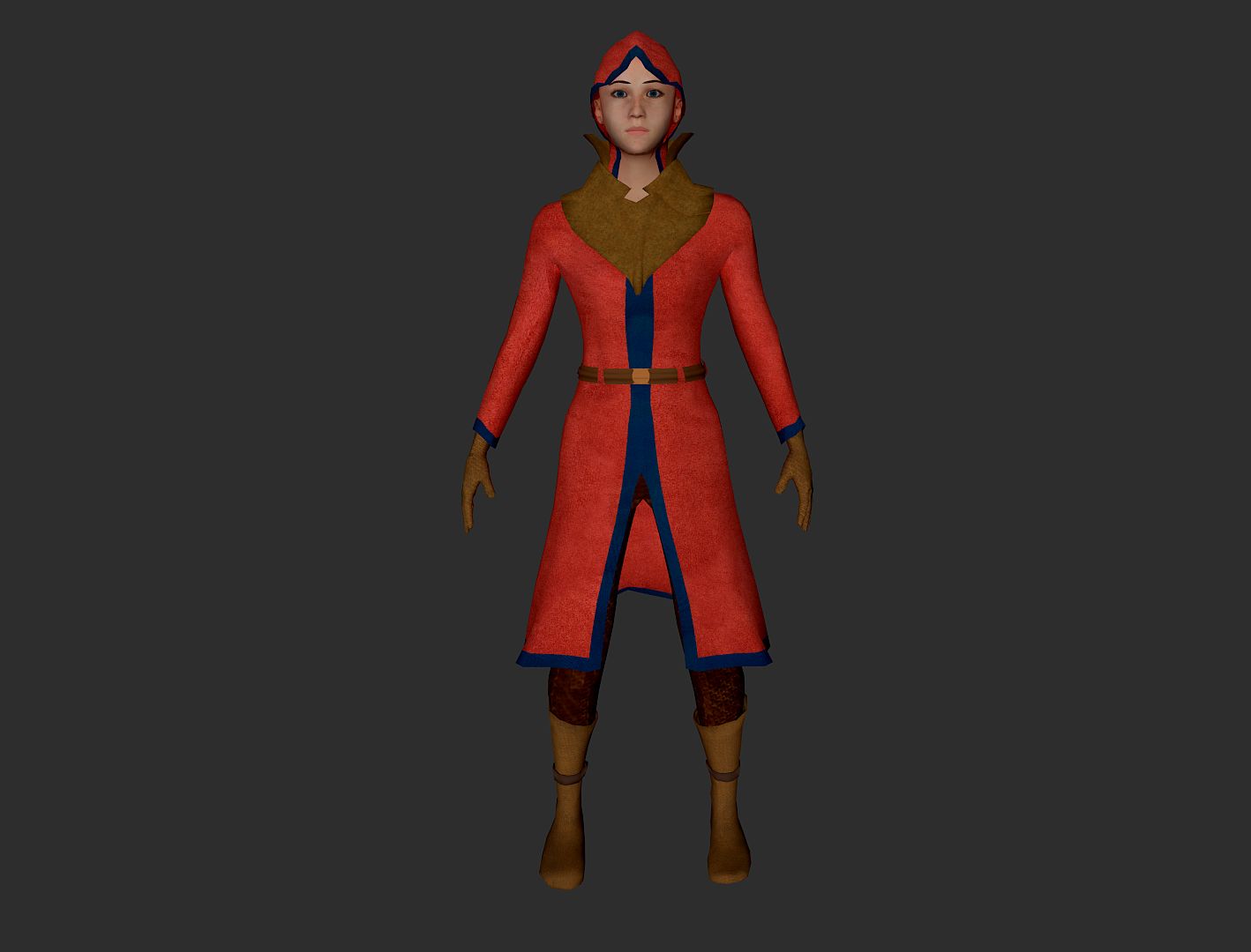 girl in red 3d model