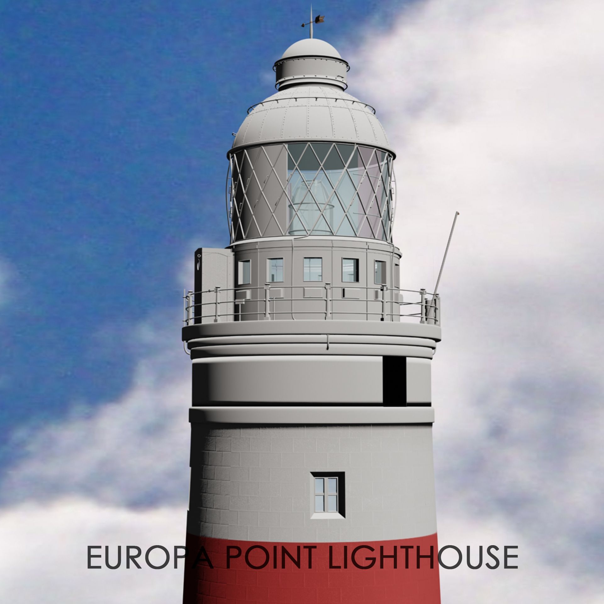 Gibraltar Europa Point Lighthouse 3d model