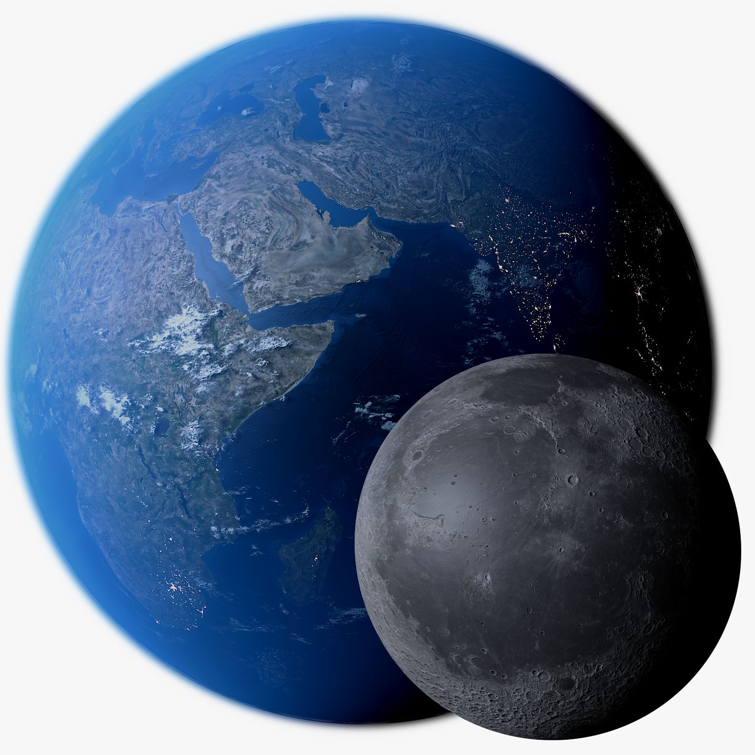 Earth och Moon Photorealistic 4K 3d model