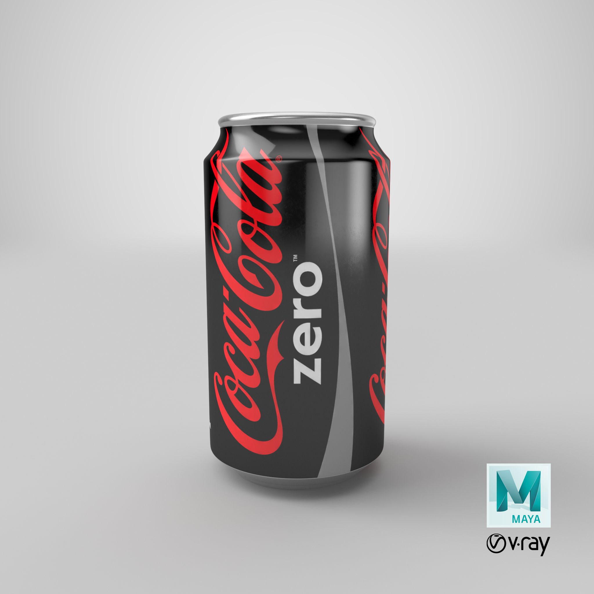 Coca Zero Can royalty-free 3d model - Preview no. 13