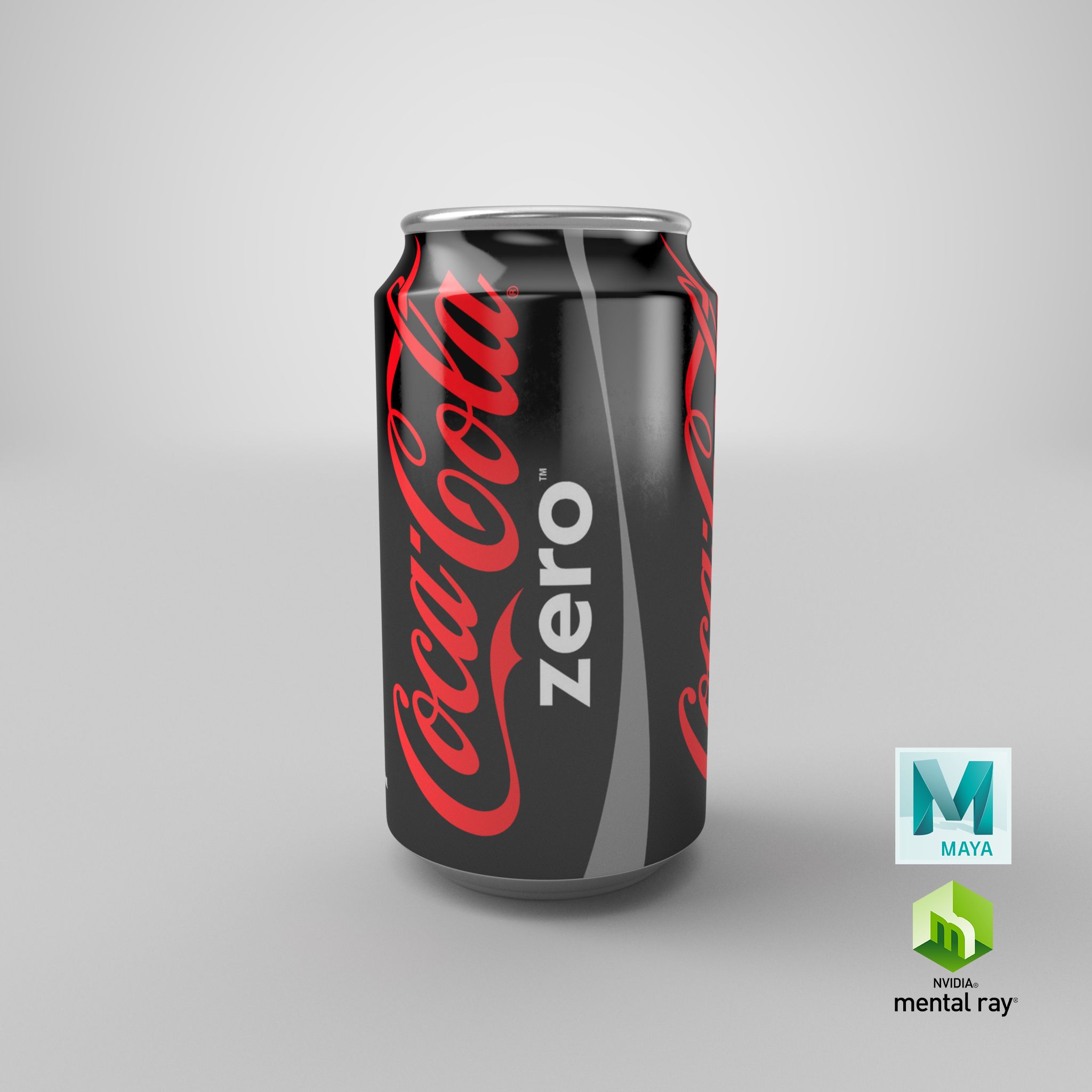 Coca Zero Can royalty-free 3d model - Preview no. 14