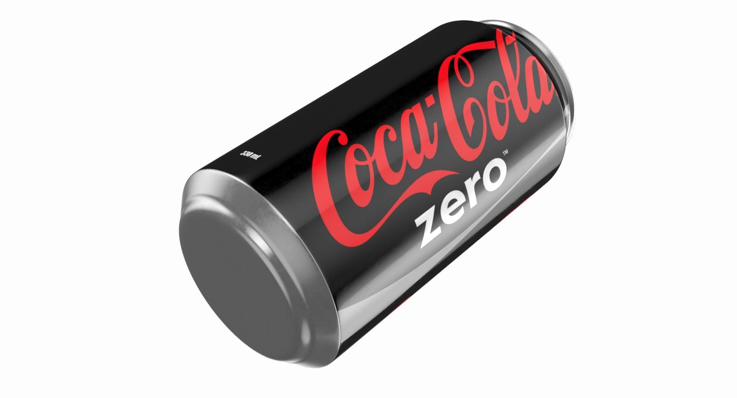 Coca Zero Can royalty-free 3d model - Preview no. 4