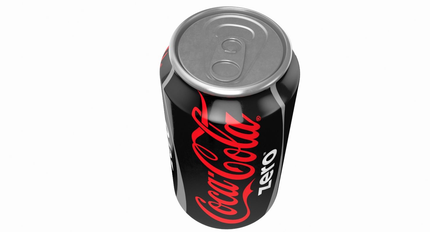 Coca Zero Can royalty-free 3d model - Preview no. 7