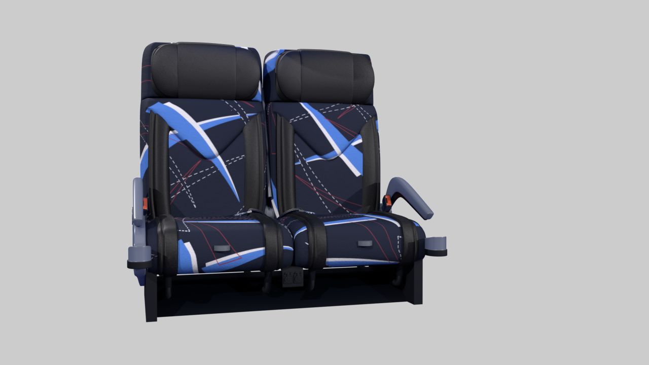 Bus seats 3d model