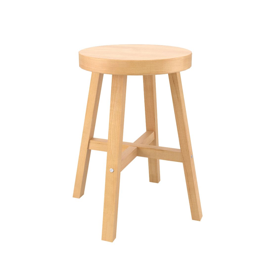 Wood Stool v2 3d model