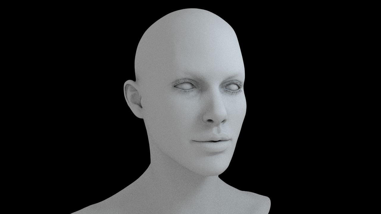 Testa femminile realistica 3d model