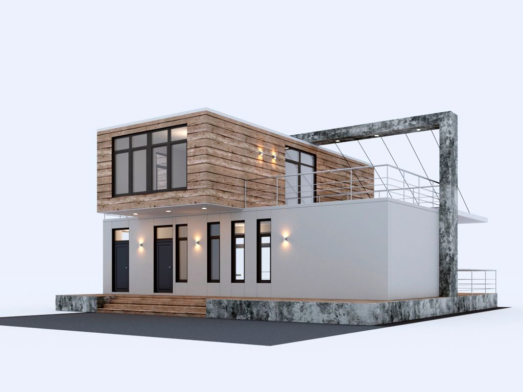 Zee-container huis 3d model