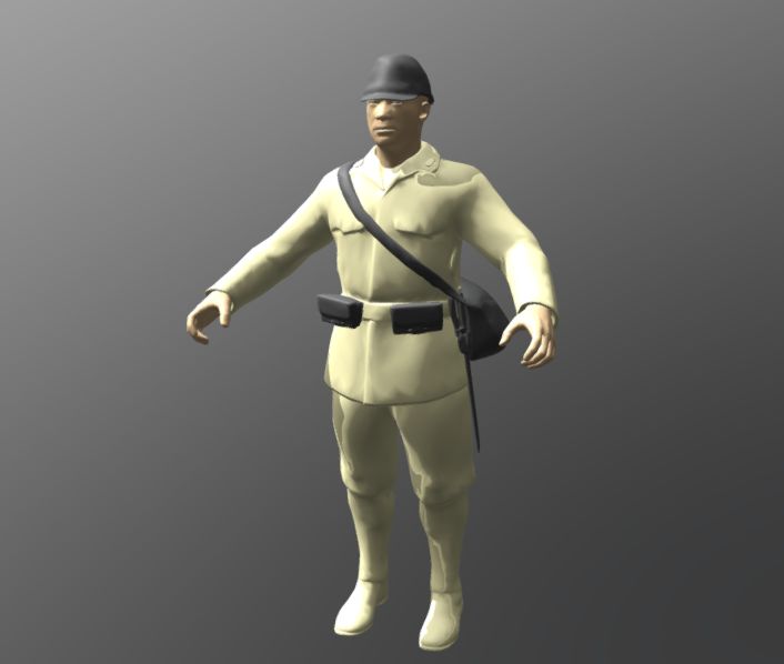 Japansk soldat från andra världskriget 3d model