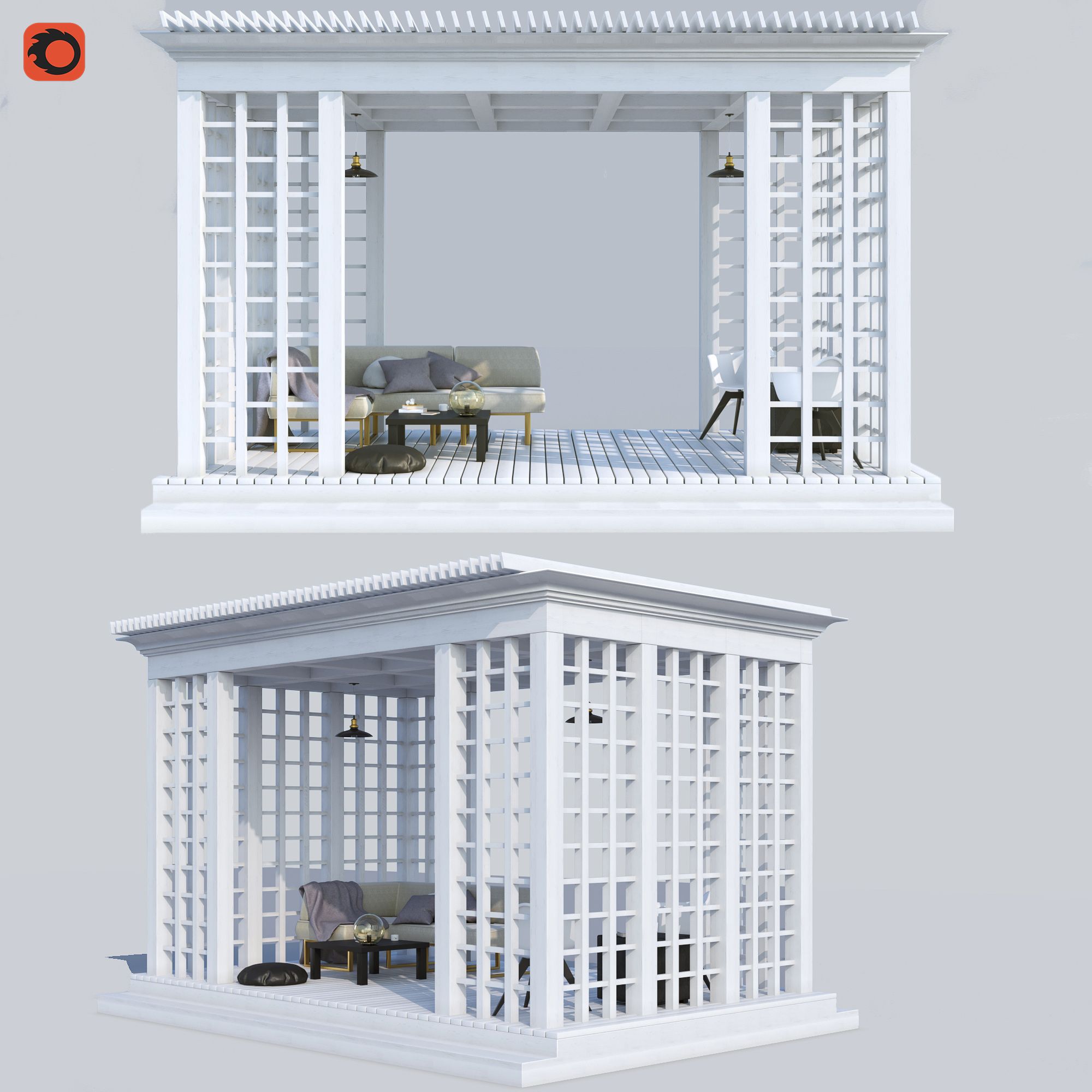 Pérgola modelo 3d