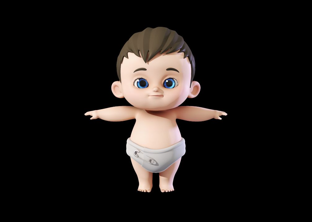 Cute Baby Boy 3d model