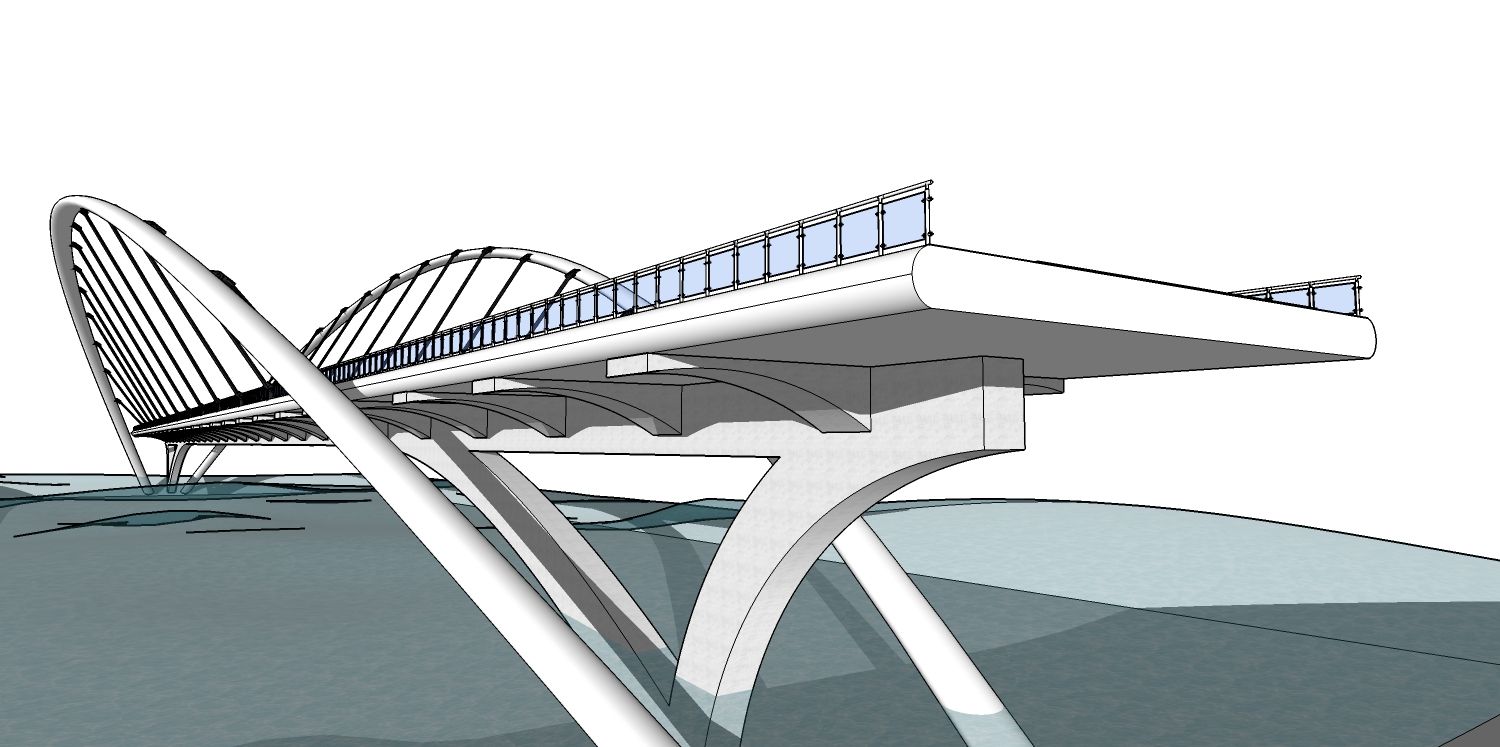 Puente moderno modelo 3d