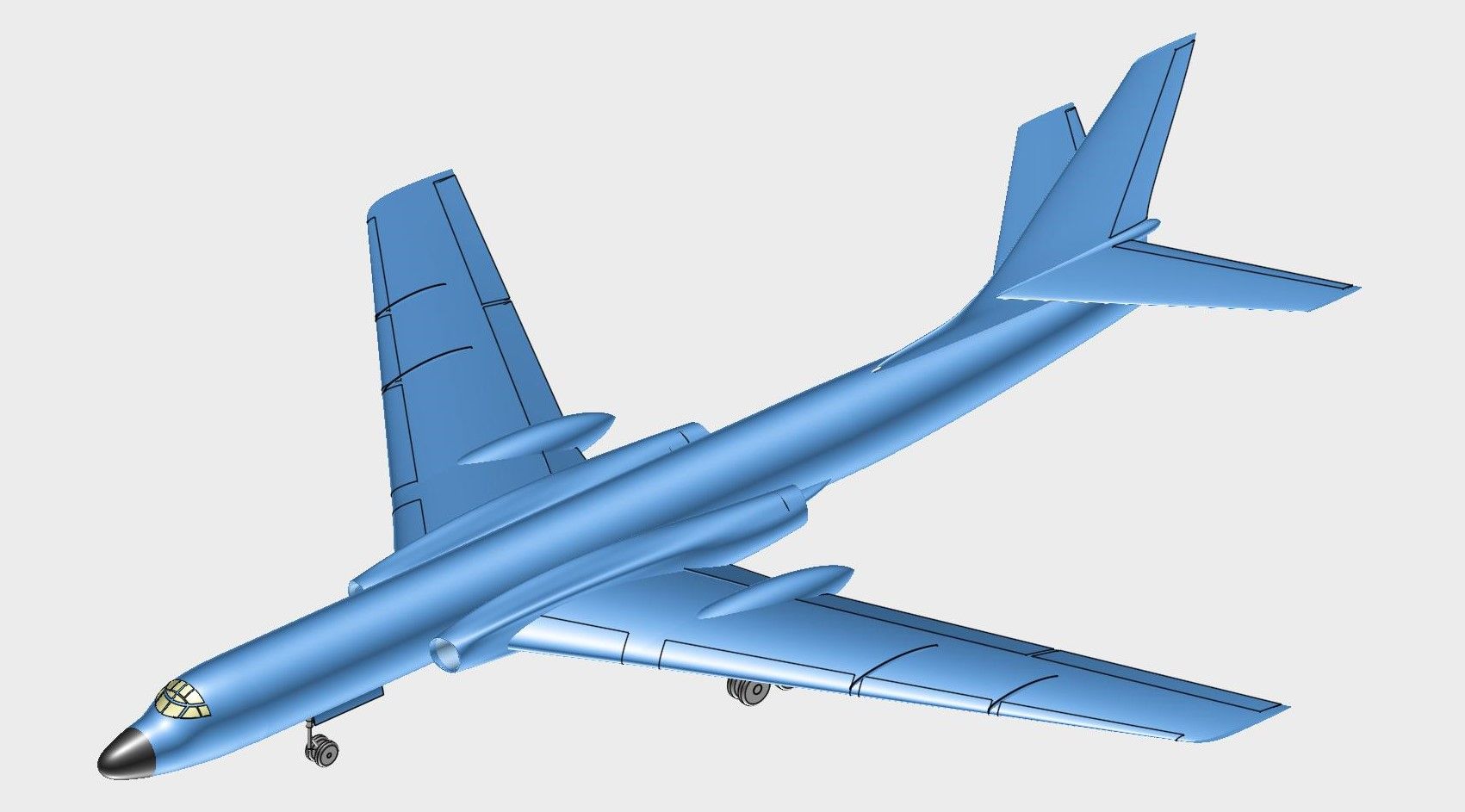 Modello di assemblaggio per aeromobili Xian H-6 cinese 3d model