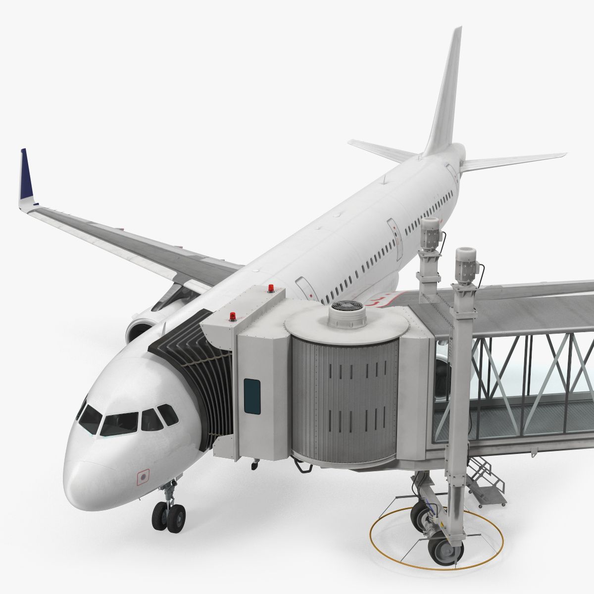 Flygplats Jetway Passenger Bridge med flygplan 3d model