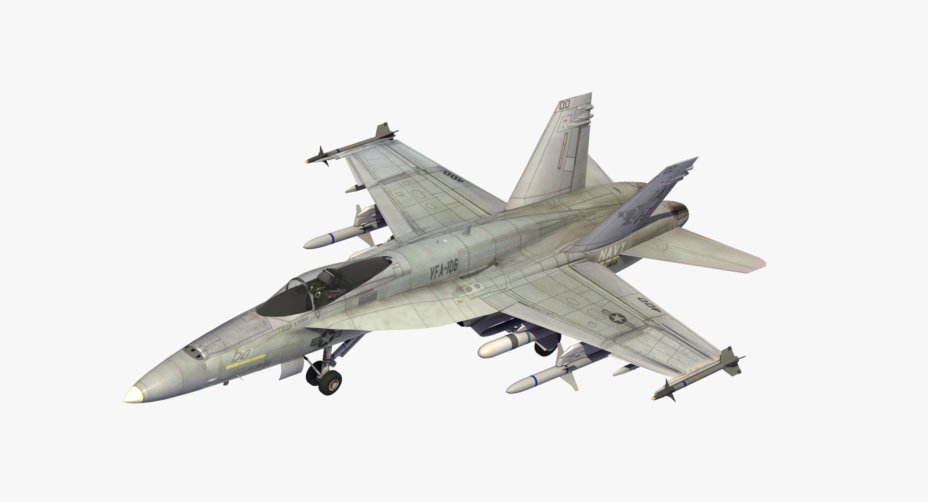 F18E大黄蜂 3d model