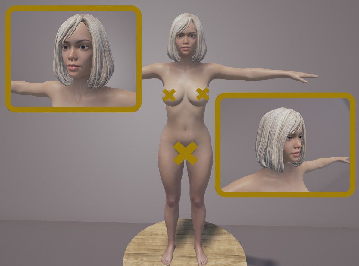 3D-Modell nackte Frau Sylvia 3d model