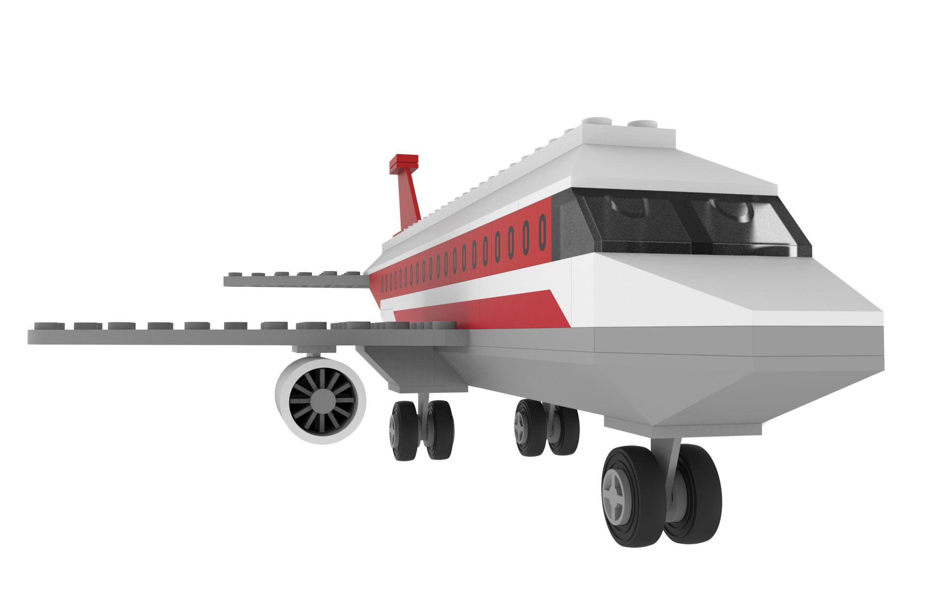 lego jet plane 3d model